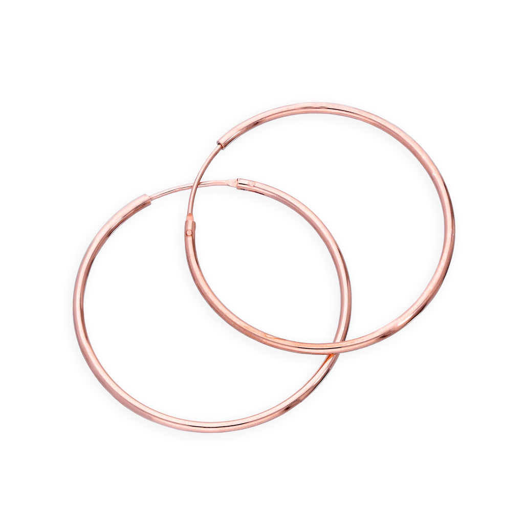 Rose Gold Plated Sterling Silver Lightweight Sleeper Hoops 8mm - 35mm