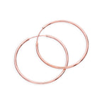 Rose Gold Plated Sterling Silver Lightweight Sleeper Hoops 8mm - 35mm