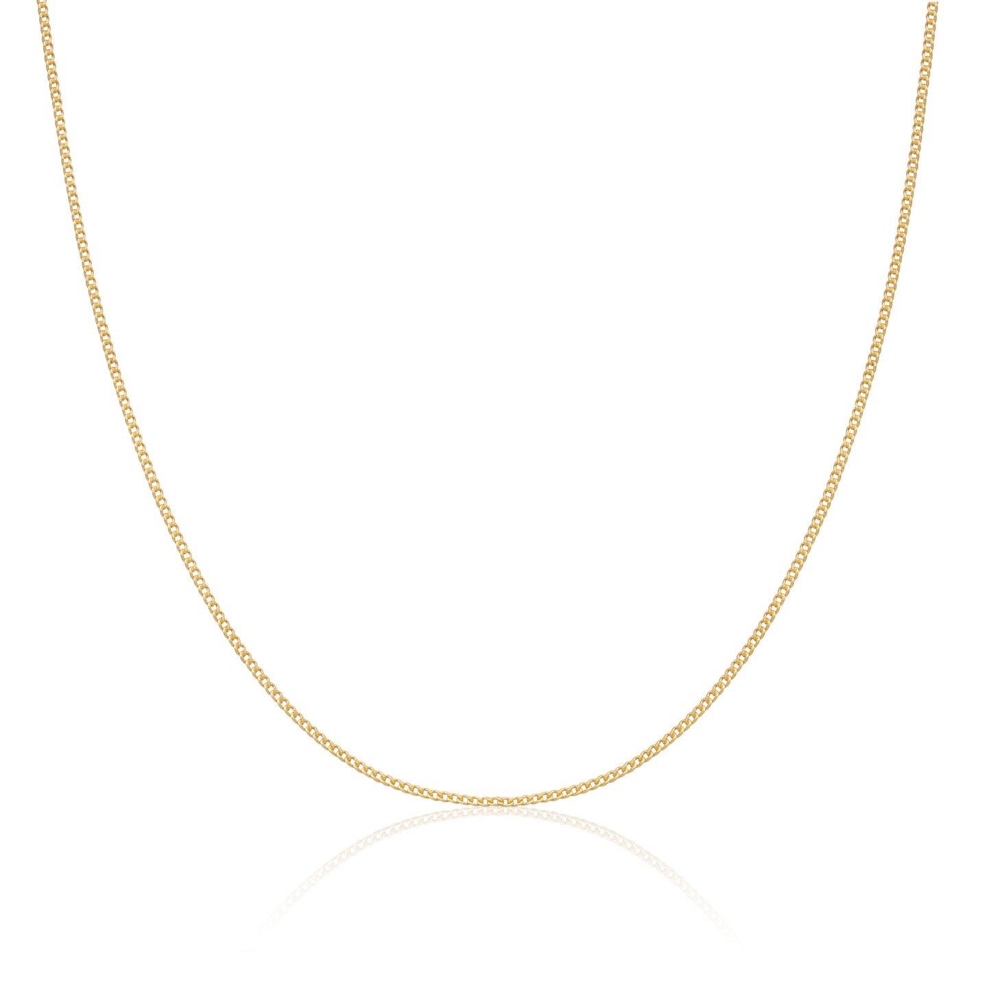Gold Plated Sterling Silver 1mm Curb Chain 16 - 24 Inches