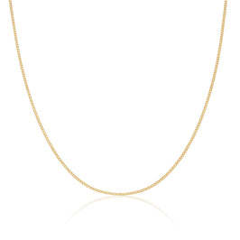 Gold Plated Sterling Silver 1mm Curb Chain 16 - 24 Inches