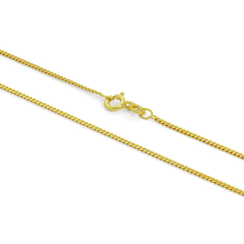 Gold Plated Sterling Silver 1mm Curb Chain 16 - 24 Inches