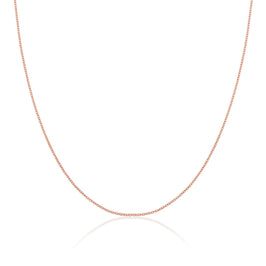 Rose Gold Plated Sterling Silver 1mm Belcher Chain 18 - 24 Inches