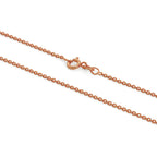 Rose Gold Plated Sterling Silver 1mm Belcher Chain 18 - 24 Inches