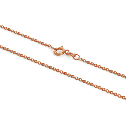 Rose Gold Plated Sterling Silver 1mm Belcher Chain 16 - 24 Inches