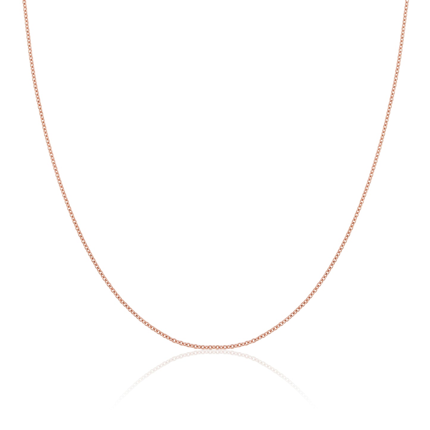 Rose Gold Plated Sterling Silver 1mm Belcher Chain 16 - 24 Inches