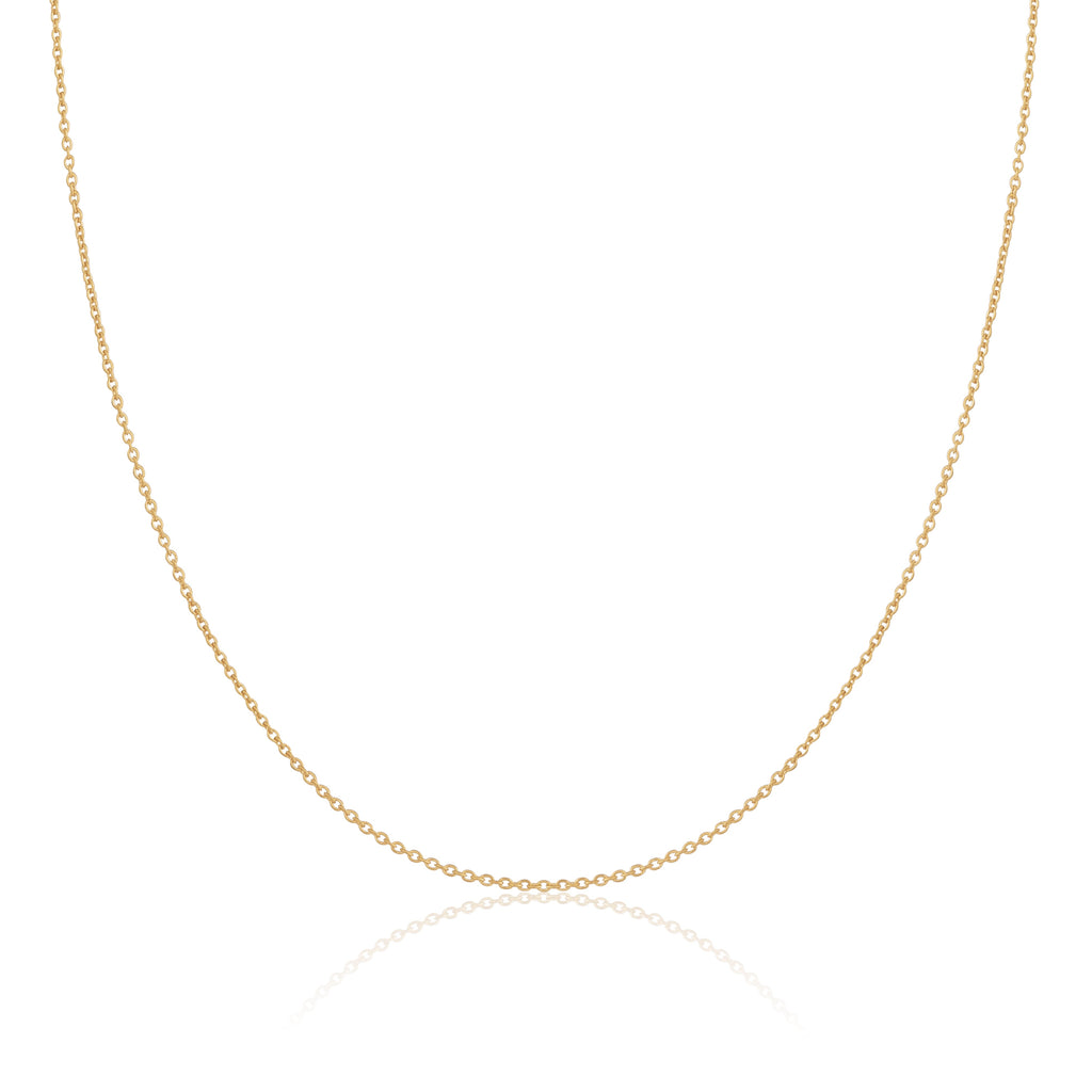 Gold Plated Sterling Silver 1mm Cable Chain 16 - 24 Inches