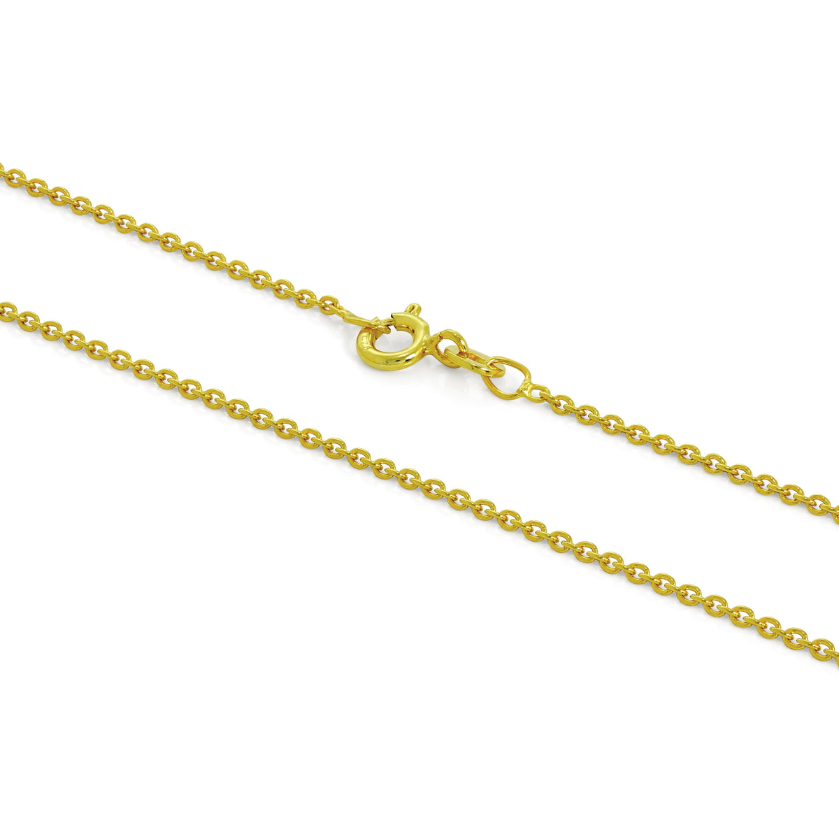 Gold Plated Sterling Silver 1mm Cable Chain 16 - 24 Inches