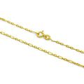 Gold Plated Sterling Silver 2mm Rounded Figaro Chain 16 - 24 Inches