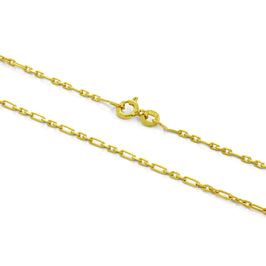 Gold Plated Sterling Silver 2mm Rounded Figaro Chain 16 - 24 Inches