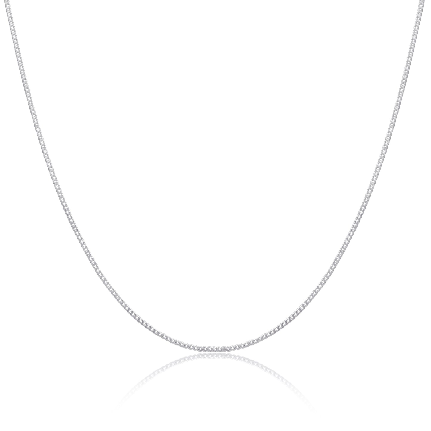 Sterling Silver 1mm Curb Chain 16 - 24 Inches