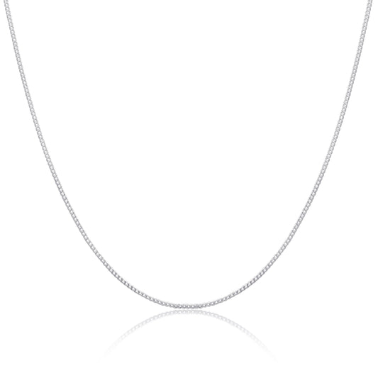 Sterling Silver 1mm Curb Chain 16 - 24 Inches