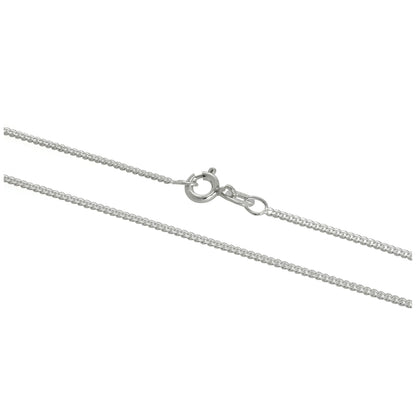 Sterling Silver 1mm Curb Chain 16 - 24 Inches