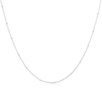 Sterling Silver 1mm Beaded Snake Chain 16 - 24 Inches