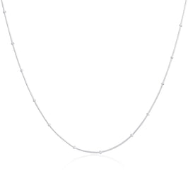 Sterling Silver 1mm Beaded Snake Chain 16 - 24 Inches