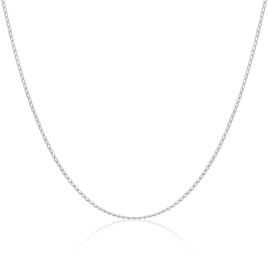 Sterling Silver 1mm Long Curb Chain 16 - 24 Inches
