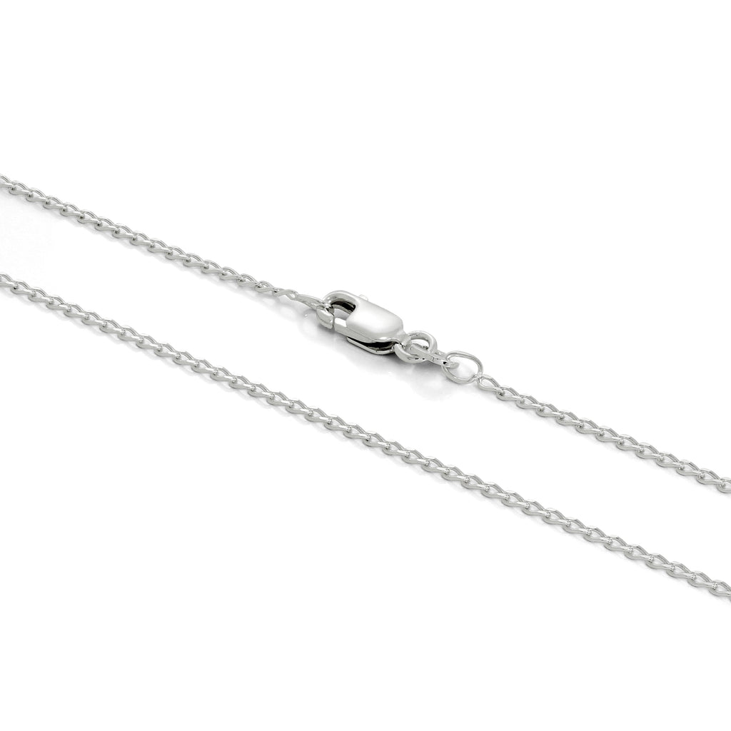 Sterling Silver 1mm Long Curb Chain 16 - 24 Inches
