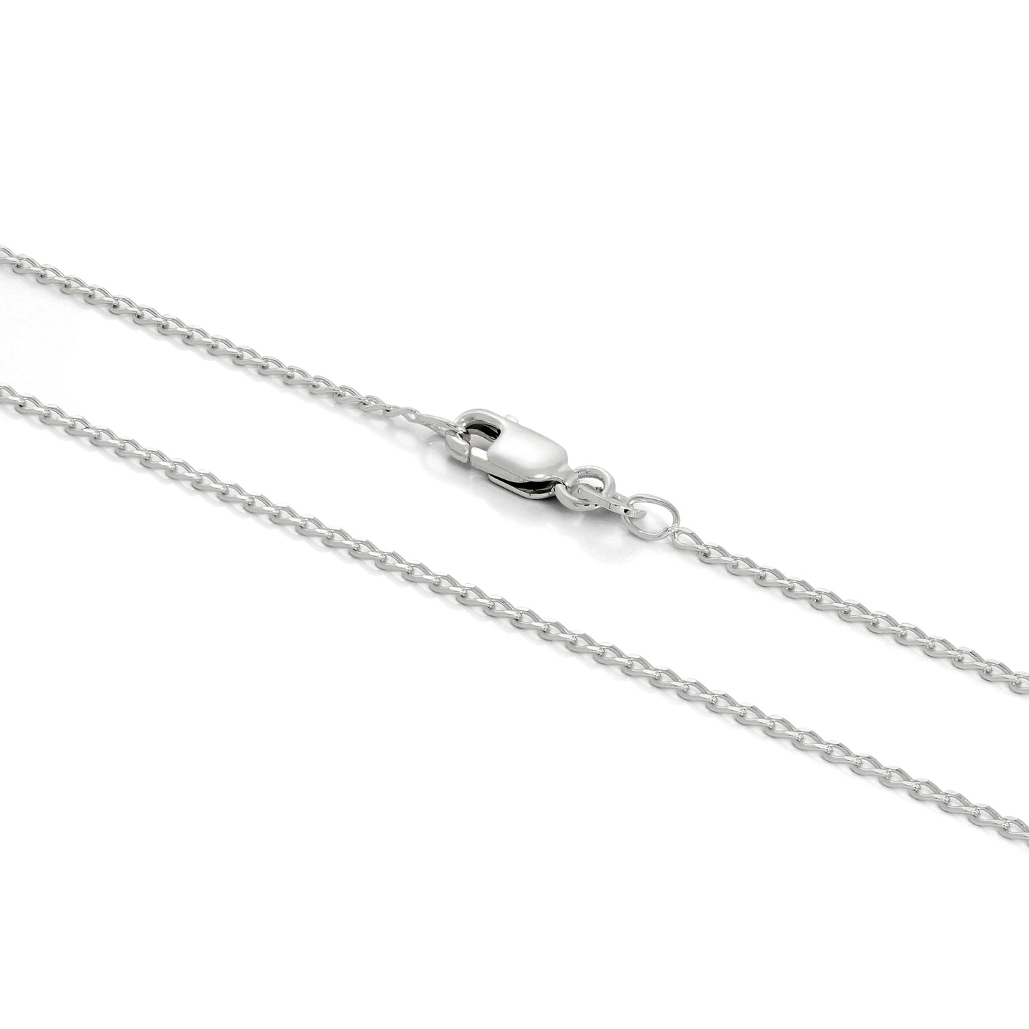 Sterling Silver 1mm Long Curb Chain 16 - 24 Inches