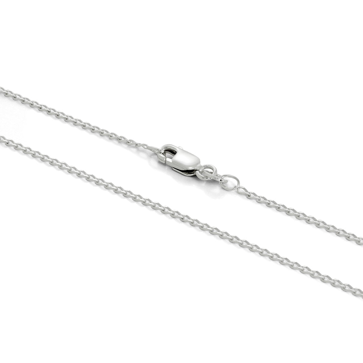 Sterling Silver 1mm Long Curb Chain 16 - 24 Inches