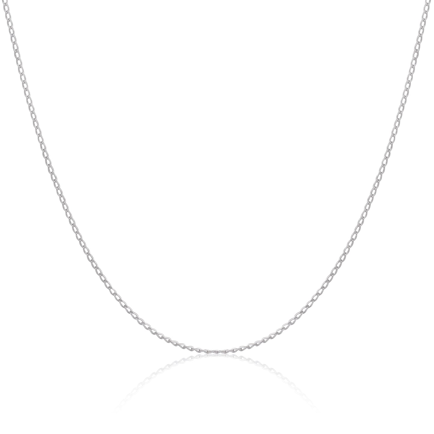 Sterling Silver 1mm Long Curb Chain 16 - 24 Inches