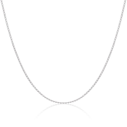 Sterling Silver 1mm Long Curb Chain 16 - 24 Inches