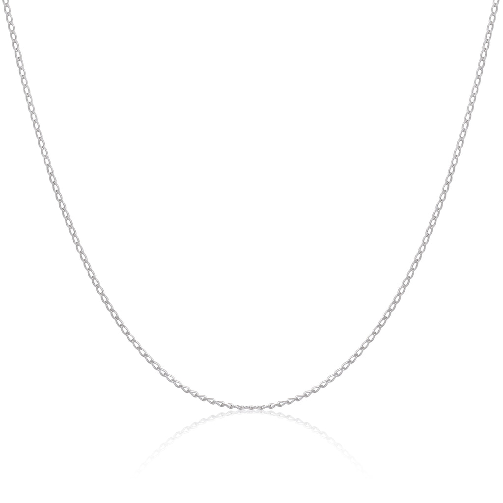 Sterling Silver 1mm Long Curb Chain 16 - 24 Inches