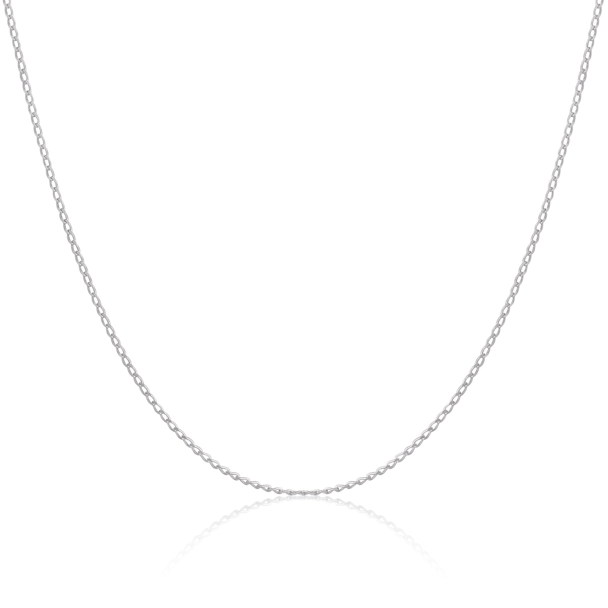 Sterling Silver 1mm Long Curb Chain 16 - 24 Inches