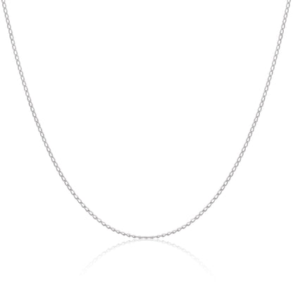 Sterling Silver 1mm Long Curb Chain 16 - 24 Inches