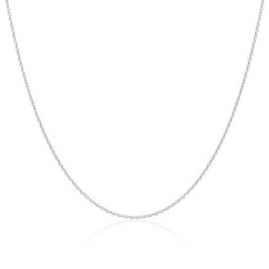 Sterling Silver 1mm Rope Chain 16 - 24 Inches