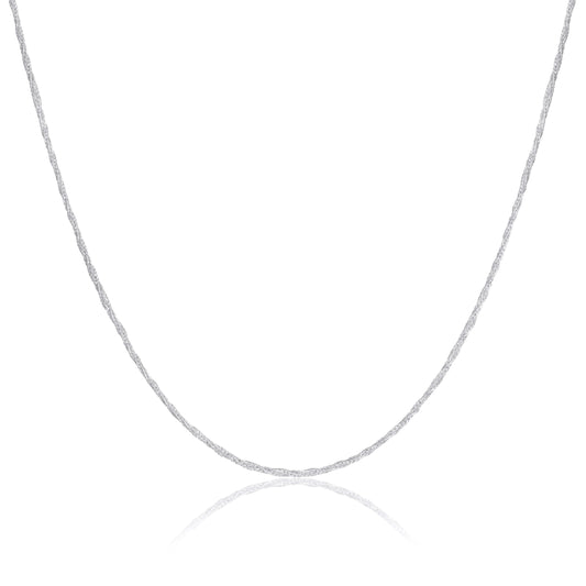 Sterling Silver 1mm Twisted Foxtail Chain 16 - 24 Inches