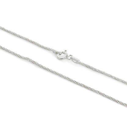 Sterling Silver 1mm Twisted Foxtail Chain 16 - 24 Inches
