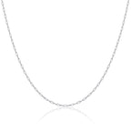 Sterling Silver 2mm Long Link Cable Chain 16 - 24 Inches