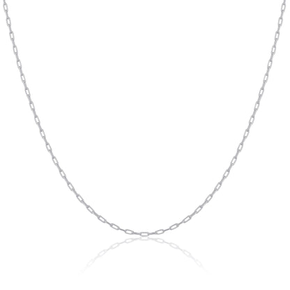 Sterling Silver 2mm Long Link Cable Chain 16 - 24 Inches