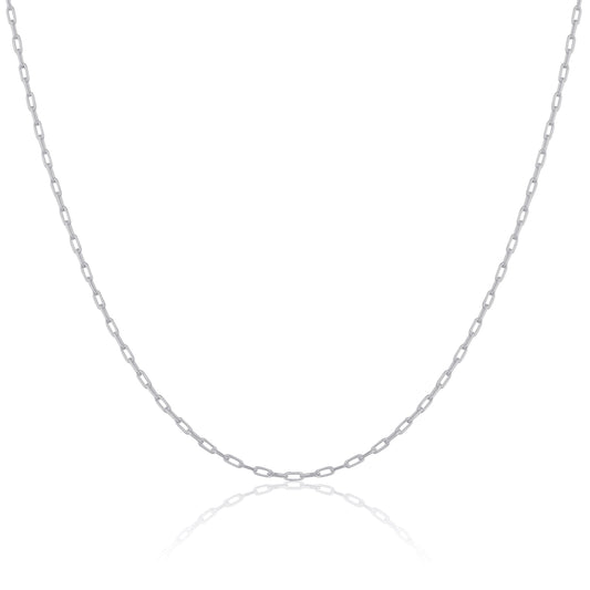 Sterling Silver 2mm Long Link Cable Chain 16 - 24 Inches
