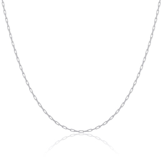 Sterling Silver 2mm Long Link Cable Chain 16 - 24 Inches