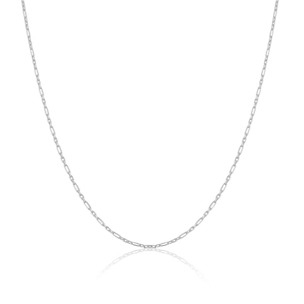 Sterling Silver 2mm Curb Rounded Figaro Chain 16 - 24 Inches
