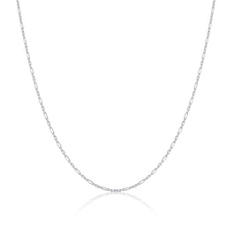 Sterling Silver 2mm Curb Rounded Figaro Chain 16 - 24 Inches