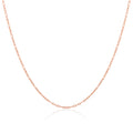Rose Gold Plated Sterling Silver 2mm Curb Rounded Figaro Chain 16 - 24 Inches