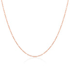 Rose Gold Plated Sterling Silver 2mm Curb Rounded Figaro Chain 16 - 24 Inches
