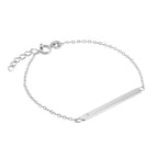 Sterling Silver & Clear CZ Crystal ID Bracelet 6 - 7 Inches