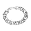Sterling Silver Thick Heavy 13mm Double Curb Mens Bracelet 8 Inches