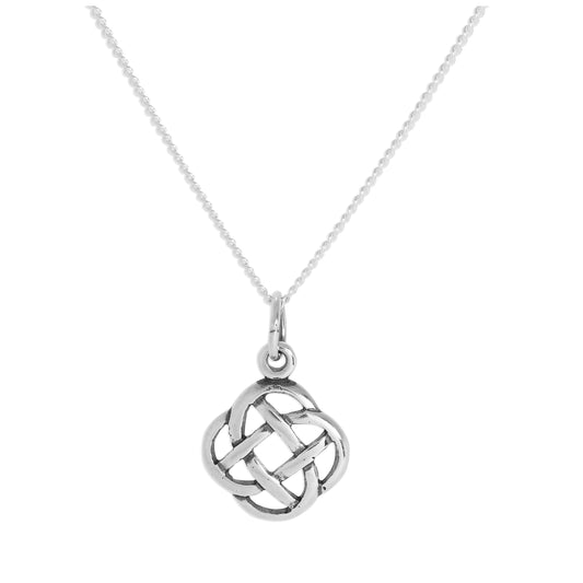 Sterling Silver Round Celtic Knot Pendant Necklace 16 - 24 Inches