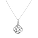 Sterling Silver Round Celtic Knot Pendant Necklace 16 - 24 Inches
