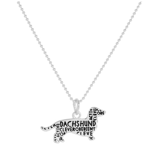 Sterling Silver Dachshund Pendant Necklace 14 - 22 Inches