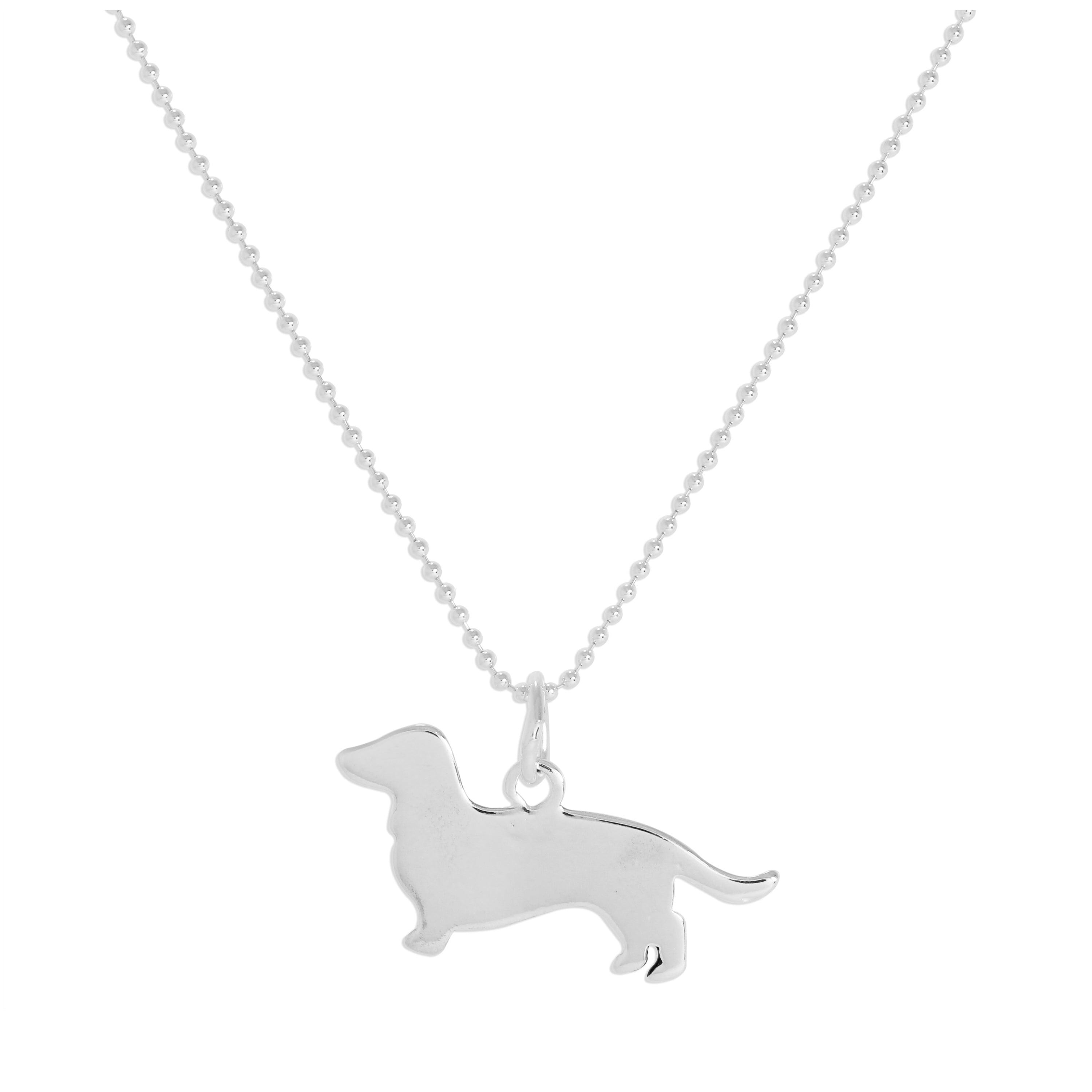 Sterling Silver Dachshund Pendant Necklace 14 - 22 Inches