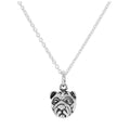Sterling Silver 3D Bulldog Head Pendant Necklace 16 - 24 Inches