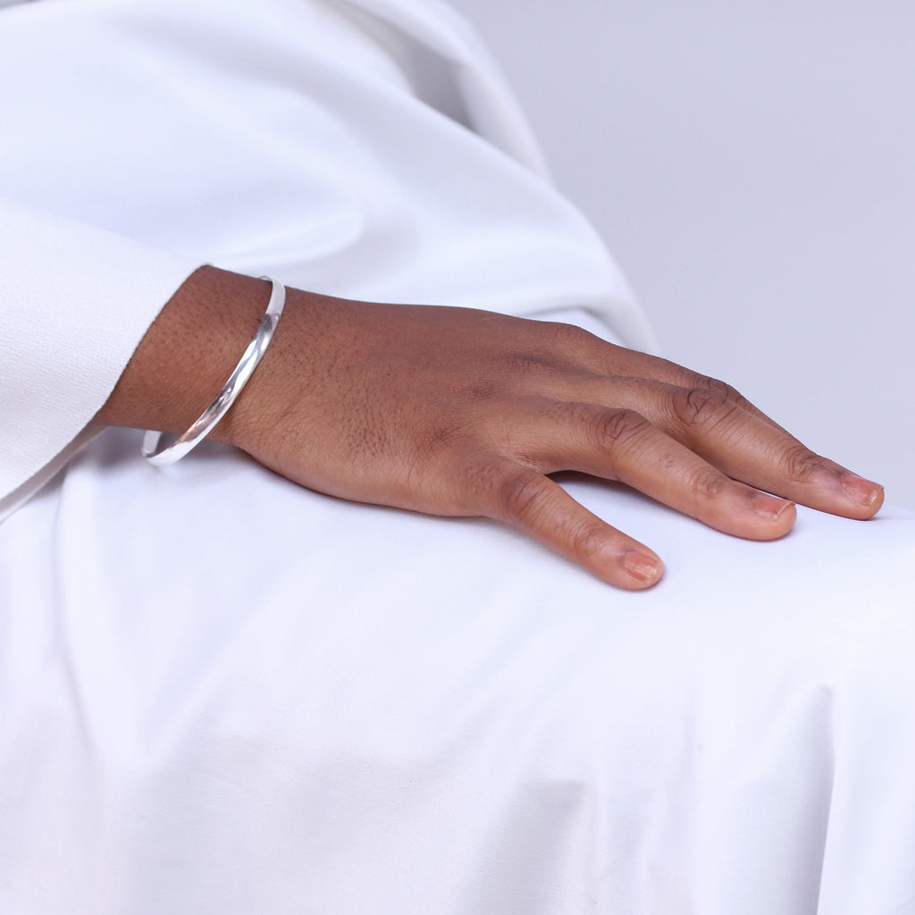 Sterling Silver Plain Round 65mm Bangle