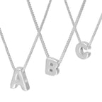 Sterling Silver Alphabet Letter Threader Bead 18 Inch Necklace A - Z