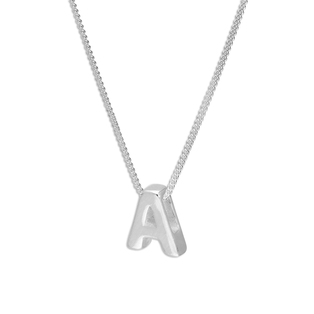 Sterling Silver Alphabet Letter Threader Bead 18 Inch Necklace A - Z