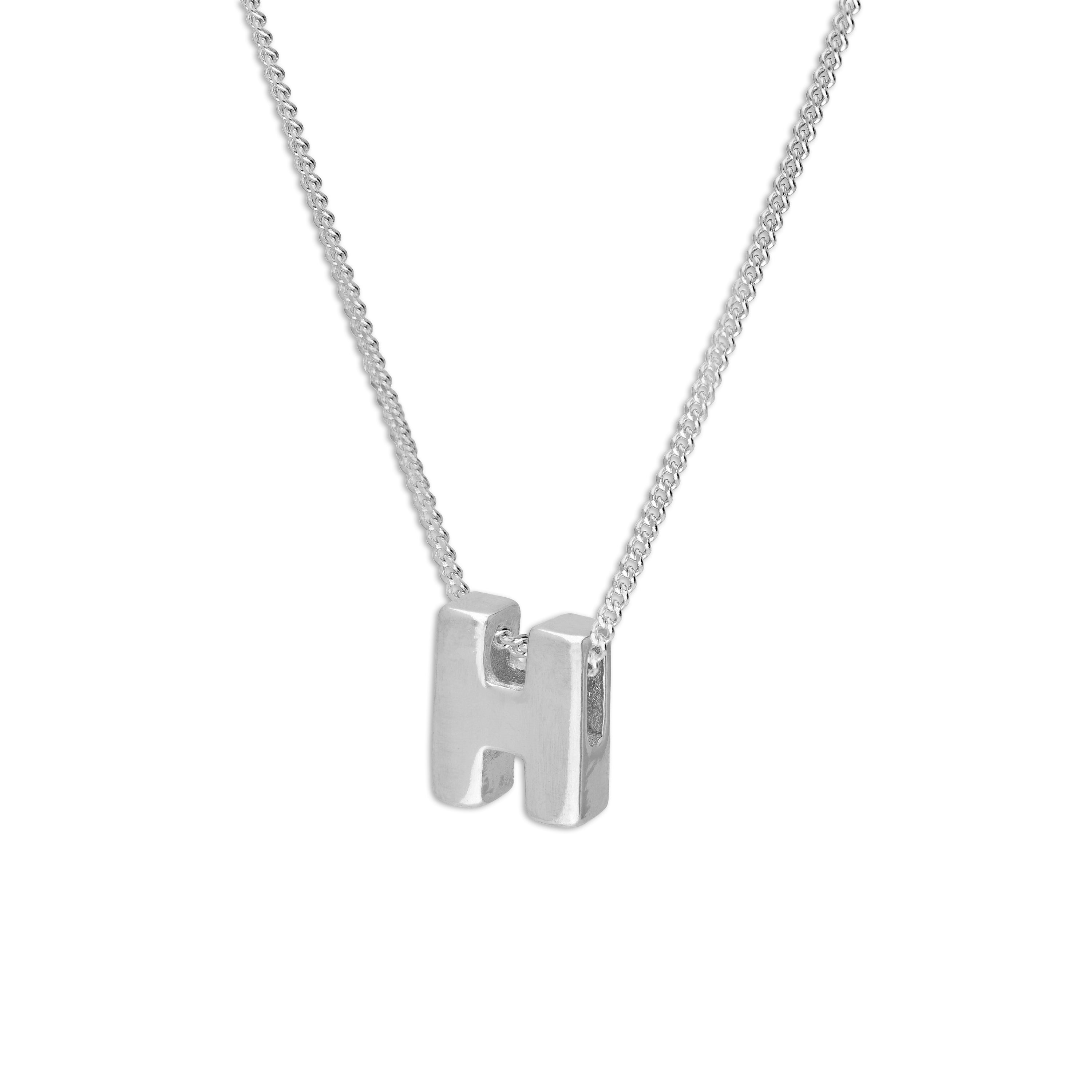 Sterling Silver Alphabet Letter Threader Bead 18 Inch Necklace A - Z