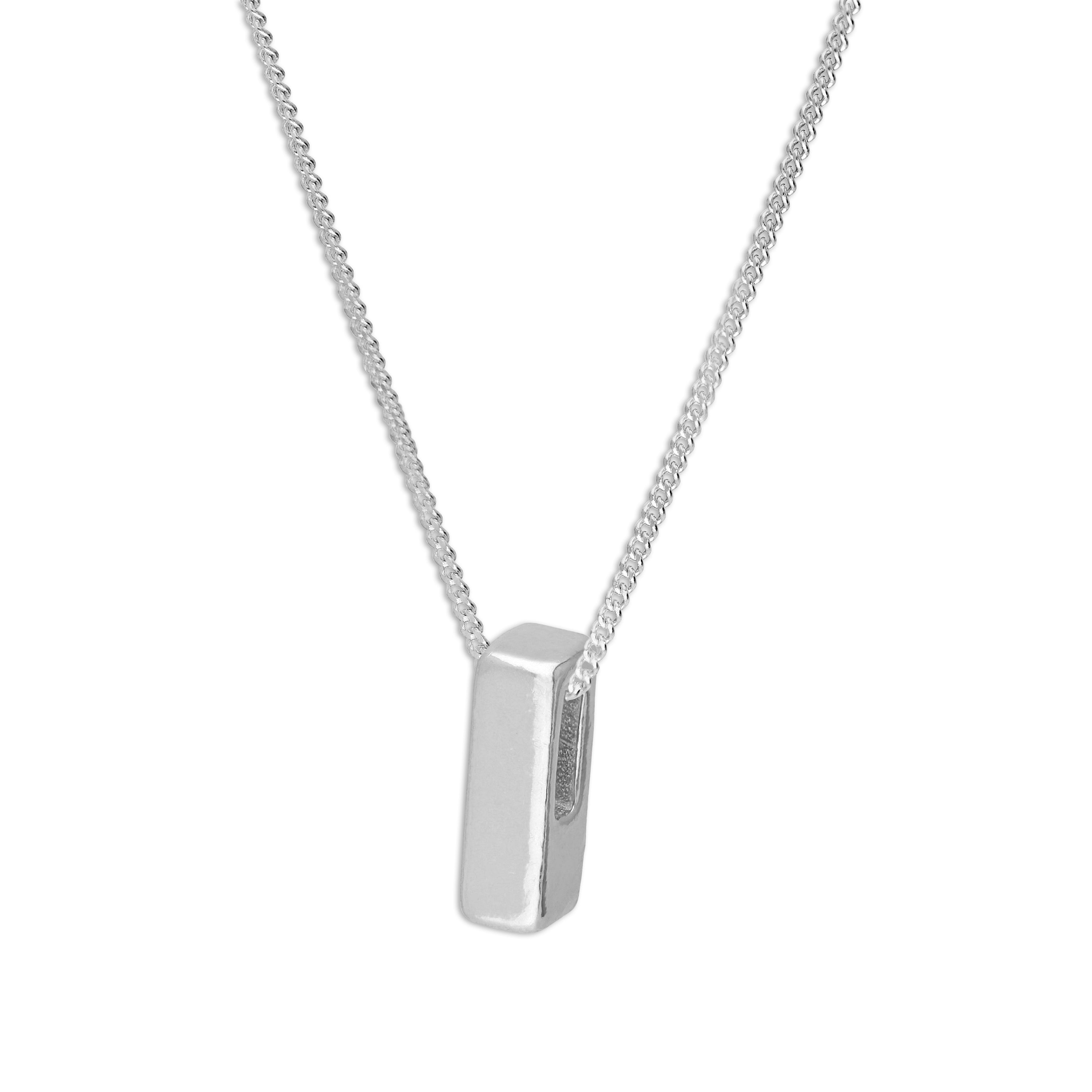 Sterling Silver Alphabet Letter Threader Bead 18 Inch Necklace A - Z